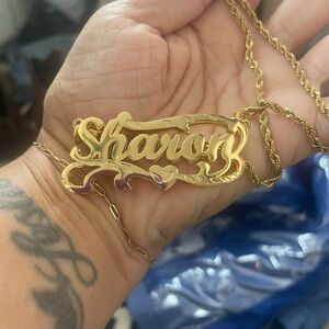 Gold Nameplate Necklace